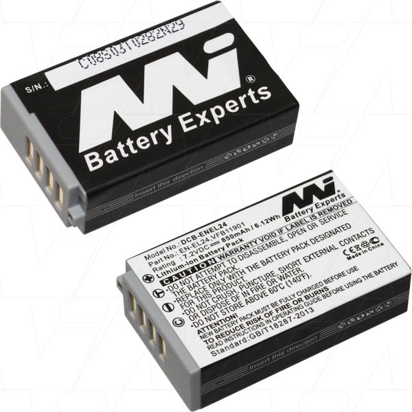 7.2V 850mAh LiIon Digital Camera battery