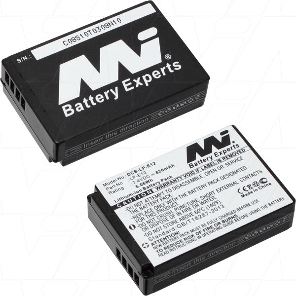 7.4V 820mAh LiIon Digital Camera battery