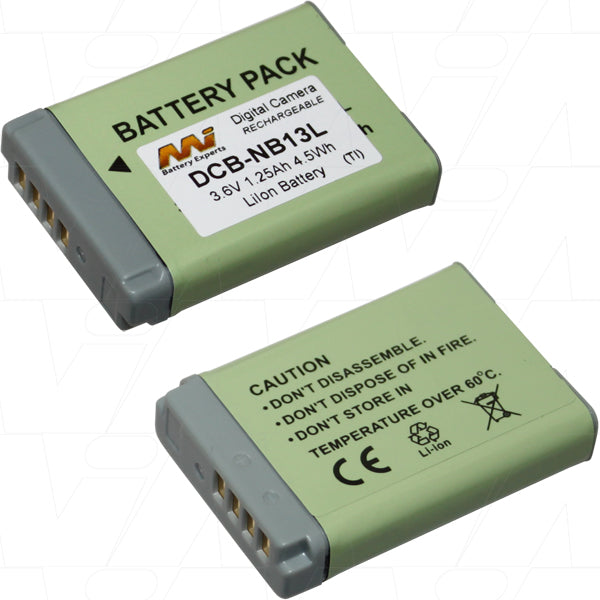 3.6V 1250mAh LiIon Digital Camera battery