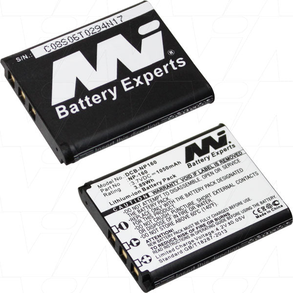 3.7V 1050mAh LiIon Digital Camera battery