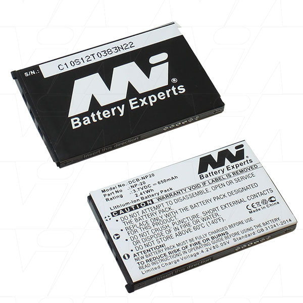 3.7V 630mAh LiIon Digital Camera battery suit. for Casio