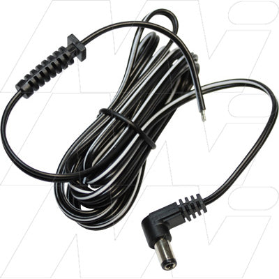 2.1mm ID DC plug right angle & 1.8Mtr Lead (12mm Barrel Long Shaft)