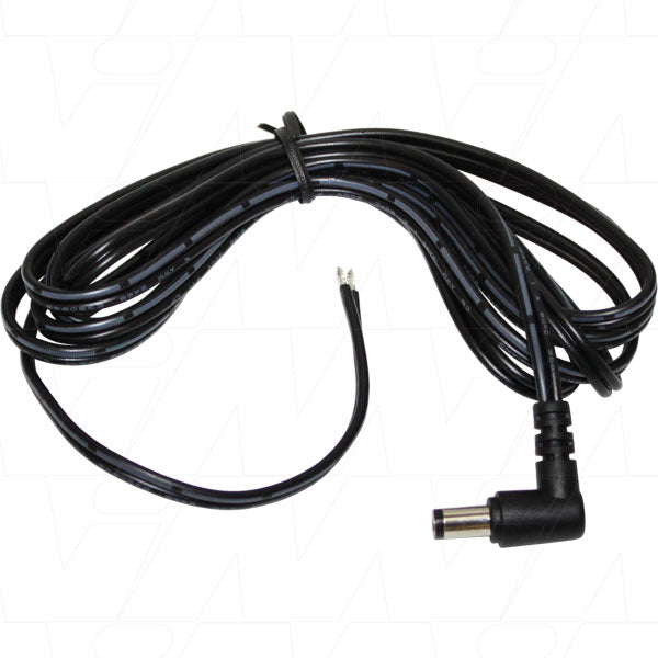 2.5mm ID DC plug right angle & 1.8Mtr Lead (9mm Barrel Short Shaft)