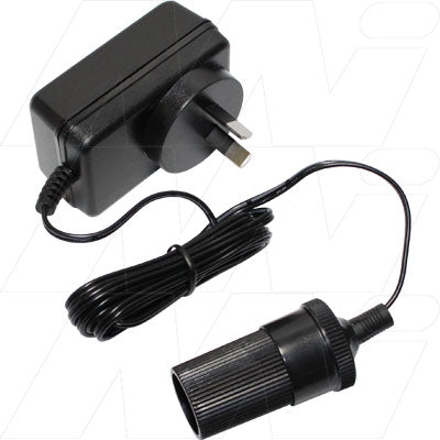 100-240VAC to 12VDC 2A 24W Switchmode Power Supply with Female Cigarette Lighter Socket