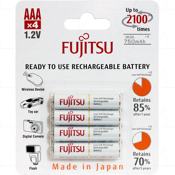 Fujitsu AAA 'Ready to use' LSD NiMH batteries 4Pack (2100 Cycle)