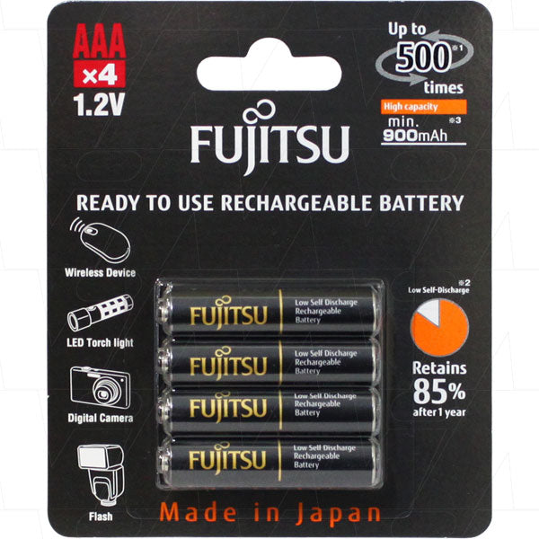 Fujitsu AAA 950mAh High Capacity 'Ready to use' NiMH batteries 4Pack