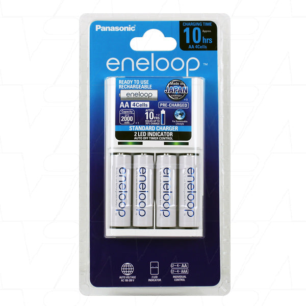 Eneloop 4 Cell Chgr with 4 x Eneloop 2000mAh NiMH AA Cells