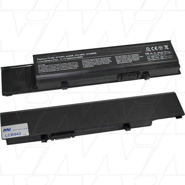 11.1V 58Wh - 5200mAh LiIon Laptop battery suit. for Dell