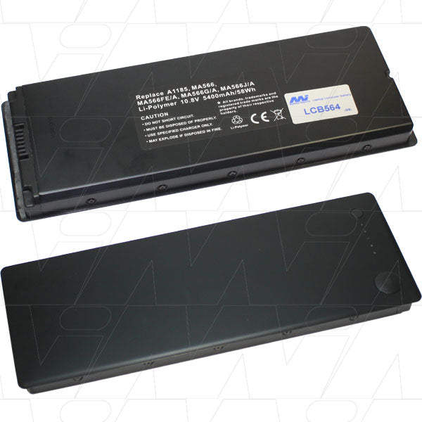 10.8V 58Wh - 5400mAh LiPo Laptop battery suit. for Apple (Black)