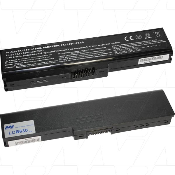 10.8V 56 Wh - 5200mAh LiIon Laptop Battery suit. For Toshiba