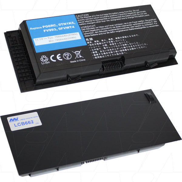 11.1V 86.58Wh - 7800mAh LiIon Laptop Battery