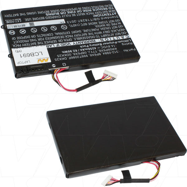 14.8V 62.90Wh - 4250mAh LiIon Laptop Battery