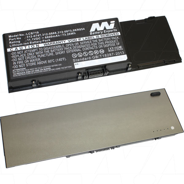 11.1V 73.26Wh - 6600mAh LiIon Laptop Battery