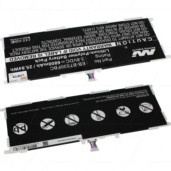 Tablet battery suitable for Samsung Galaxy Tab 4 10.1; 3.8V 25.84Wh / 6800mAh LiPo