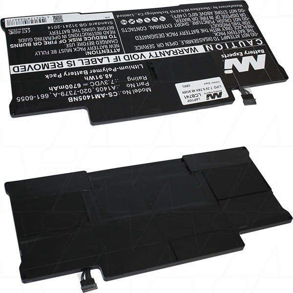 7.3V 48.91Wh / 6700mAh LiPo Laptop Battery suit. For Apple