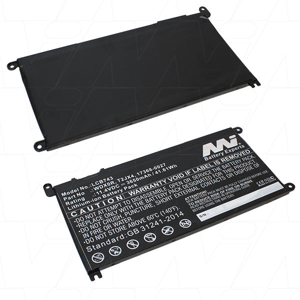 11.4V 41.61Wh / 3650mAh LiIon Laptop Battery suit. For Dell