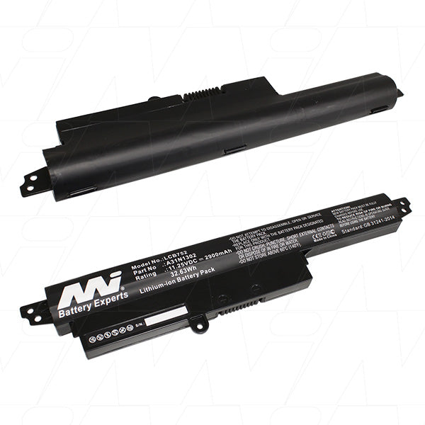 11.25V 32.63Wh / 2900mAh LiIon Laptop Battery suit. For Asus