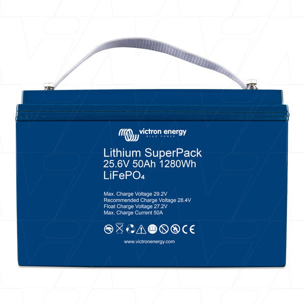 24V 50Ah LiFePO4 SuperPack Rechargeable Battery with Integrated BMS and Safety Switch BAT524050705