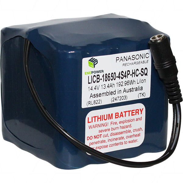 14.4V 13.4Ah High Capacity LiIon Battery with CE180 2.1mm DC Jack