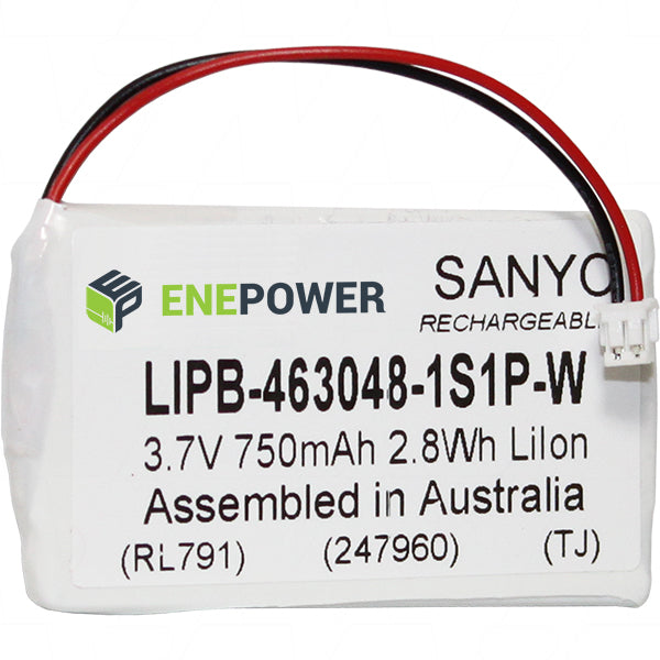 3.7V 750mAh High Capacity LiIon Battery with CE-W JST ZHR-2 Connector