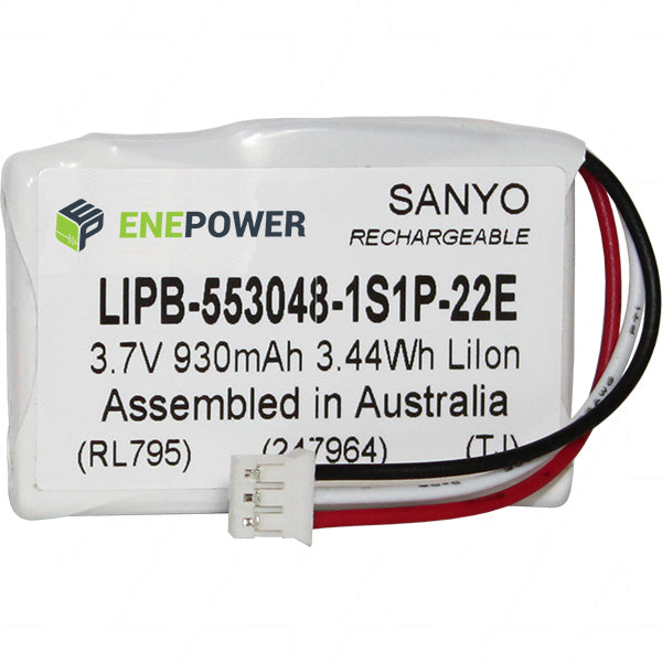 3.7V 930mAh High Capacity LiIon Battery with CE022E JST PHR-3 Connector