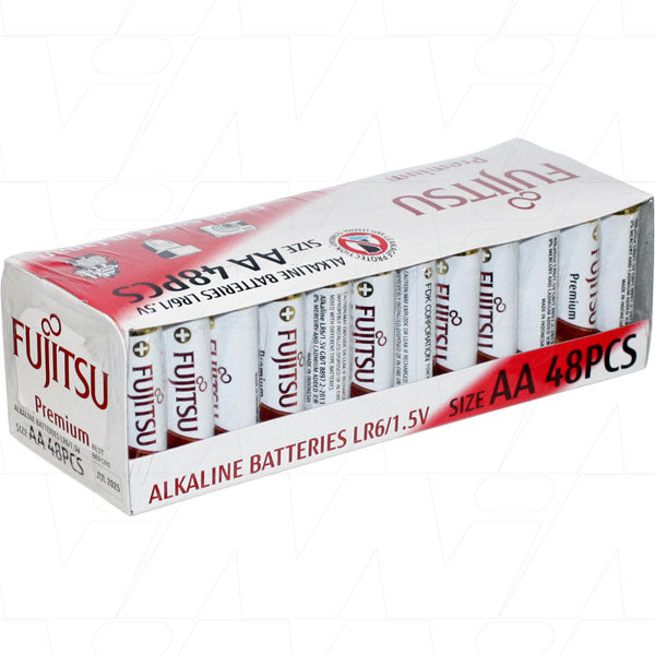Fujitsu Premium Power LR6 AA Size Alkaline Battery 48 pack