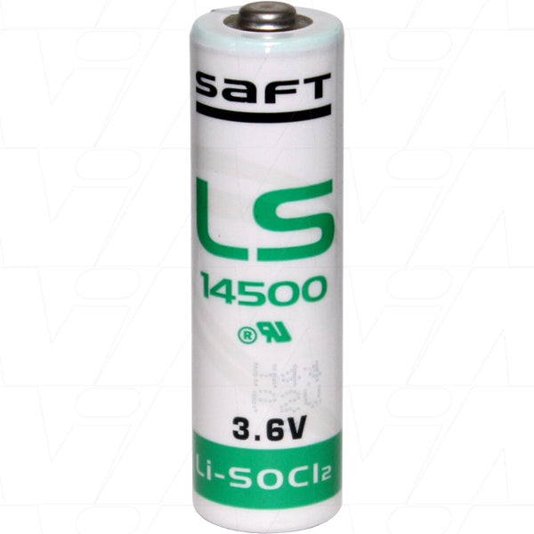 LS14500 AA size Saft Lithium 3.6V Thionyl Chloride Battery - Bobbin Type