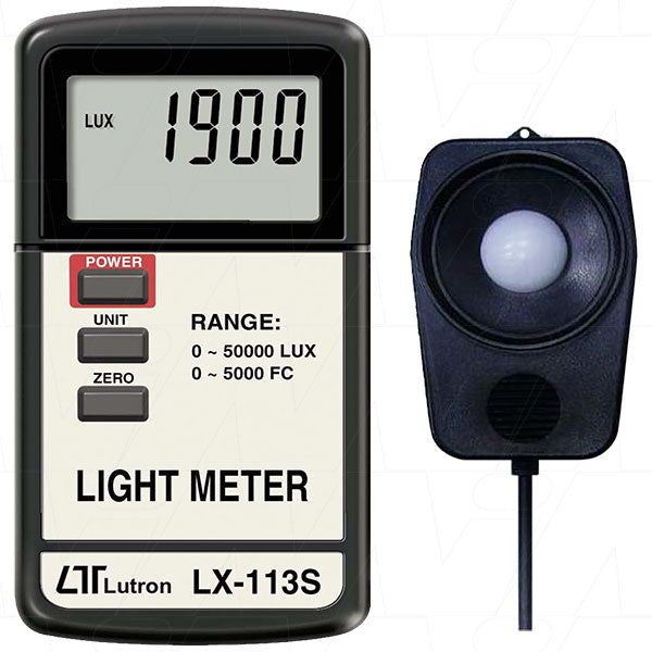 Light Meter: 2,000/20,000/50,000 Lux, Autorange. LX113S