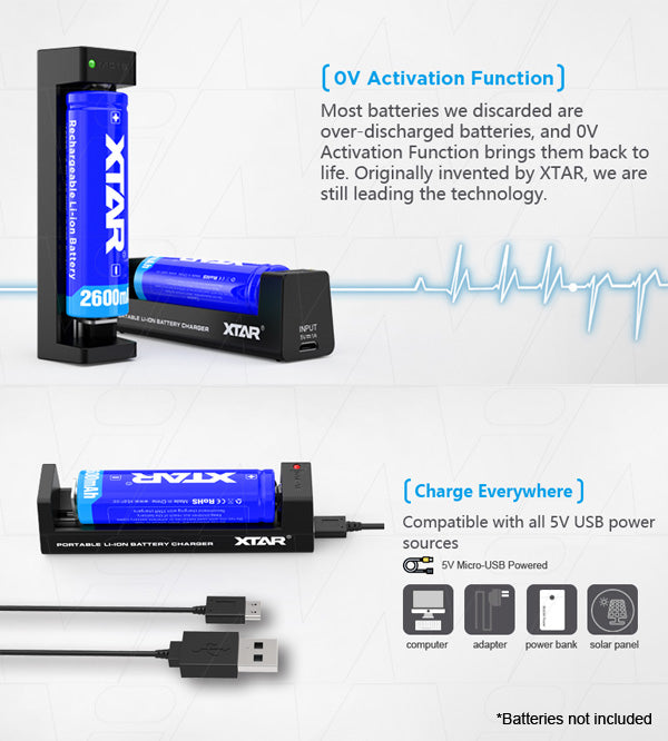 XTAR MC1S USB Input Lithium MC1S