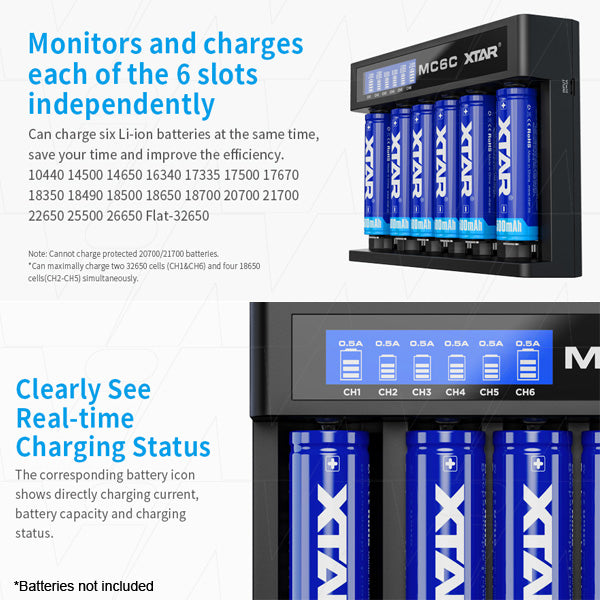 XTAR MC6C All-Compatible 6-slot LCD MC6C