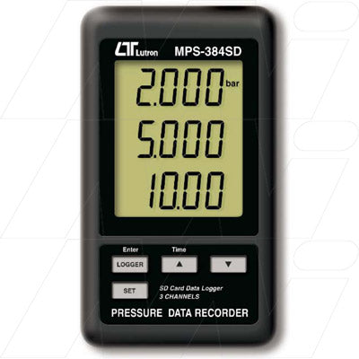 MPS384SD 3 Channel Pressure Data Recorder. SD Card memory