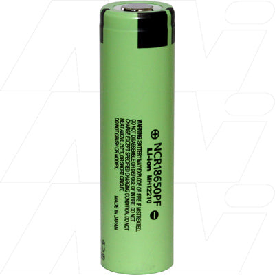 NCR18650PF Panasonic Lithium Ion 2900mAh Medium Drain High Capacity Cylindrical Battery