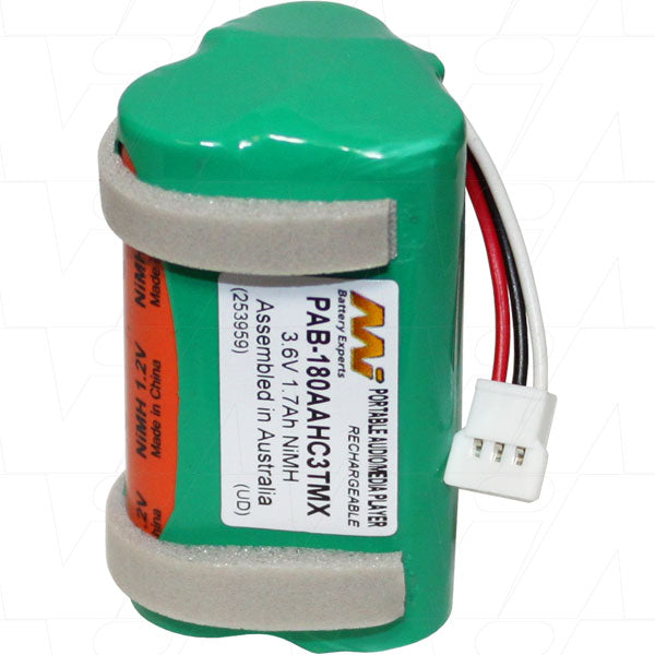 3.6V 1700mAh NiMH Port. Audio battery