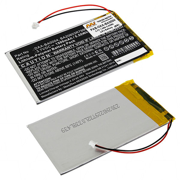 3.7V 680mAh LiPo Port. Audio battery suit. for Creative