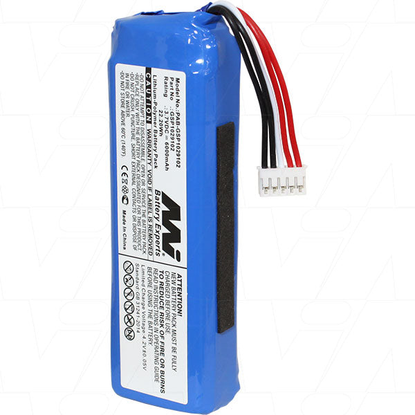 3.7V 6000mAh LiPo Port. Audio battery suit. for JBL