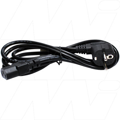 Powertech IEC320 C13 Mains Power Lead Line Cord Straight Entry with US Plug 2 metres long.