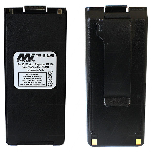 9.6V 1600mAh NiMH Two Way Radio battery suit. for Icom