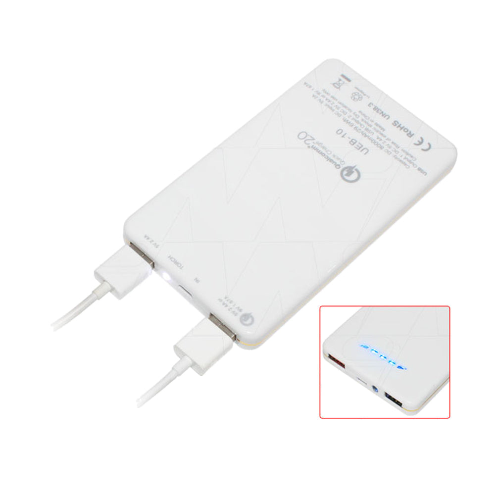 5V USB output 30W 8000mAh LiIon Power Bank with Quick Charge 2.0