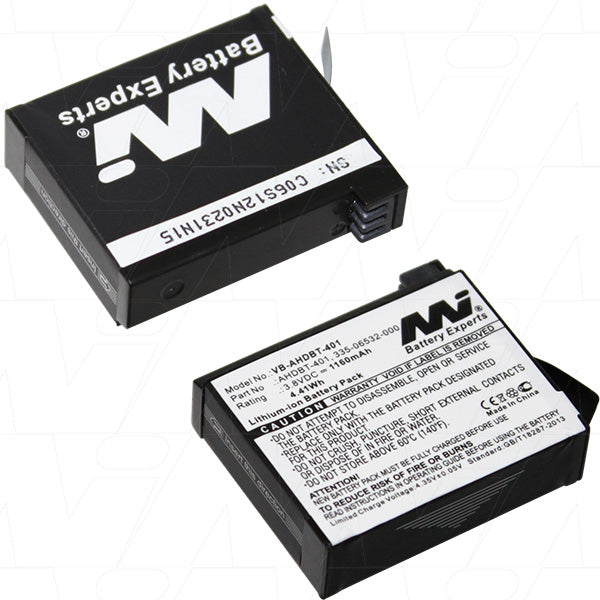 3.7V 1160mAh LiIon Video-Camcorder battery suit. for GoPro