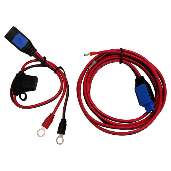 2.4 metre Bootlace to M8 lead ring terminal lead with 30Amp blade fuse for IP22 12/15 Blue Smart Chargers