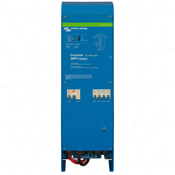 EasySolar Inverter & SLA Charger 24V 1600VA 40A MPPT100/50 Colour Control