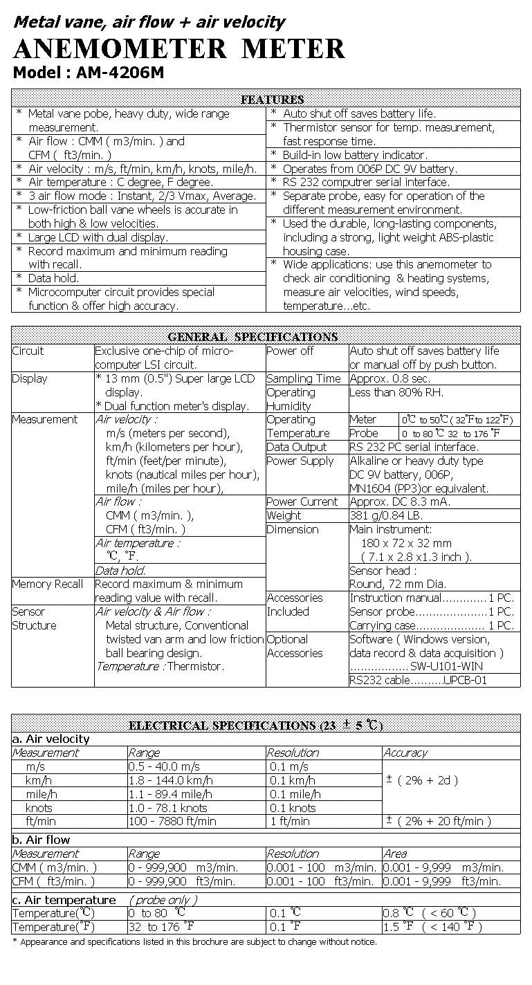 Anemometer - Air Flow & Air Velocity