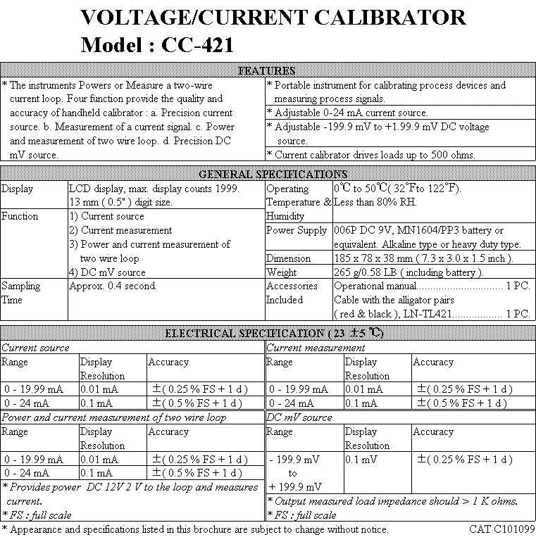 Voltage/Current Calibrator