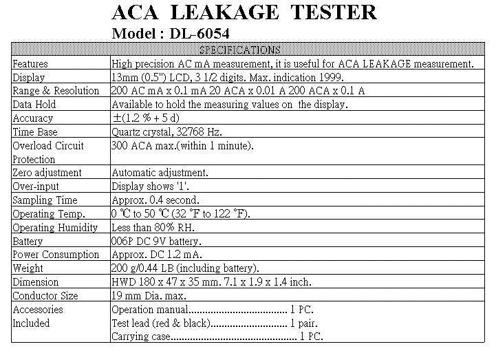 ACA Leakage Tester