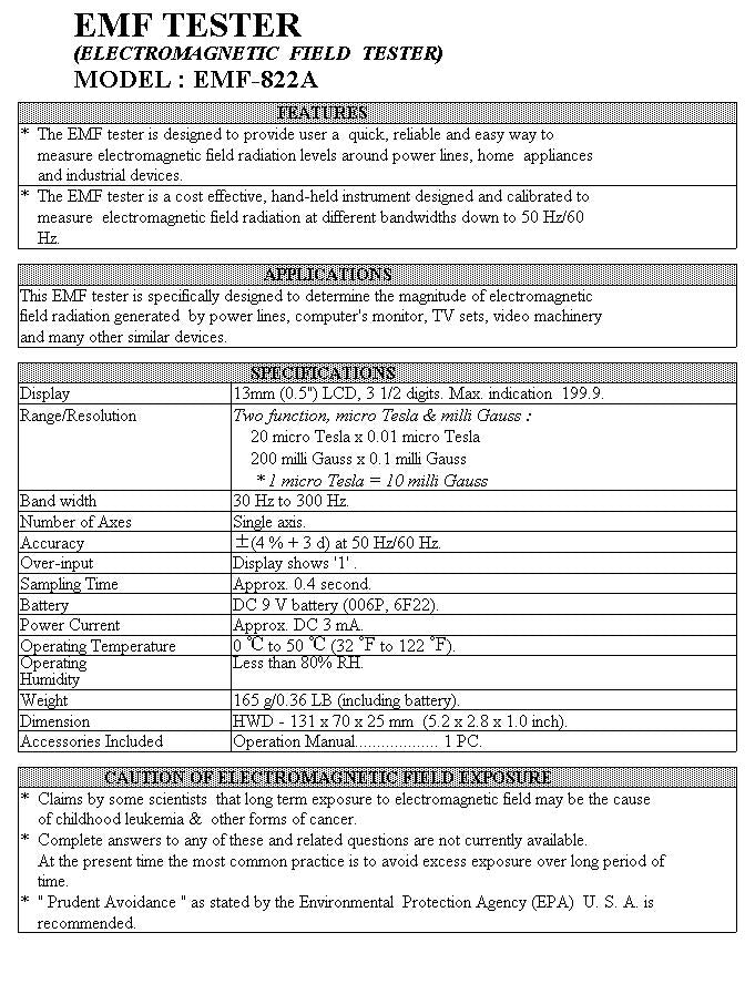 EMF Tester - Electromagnetic Field