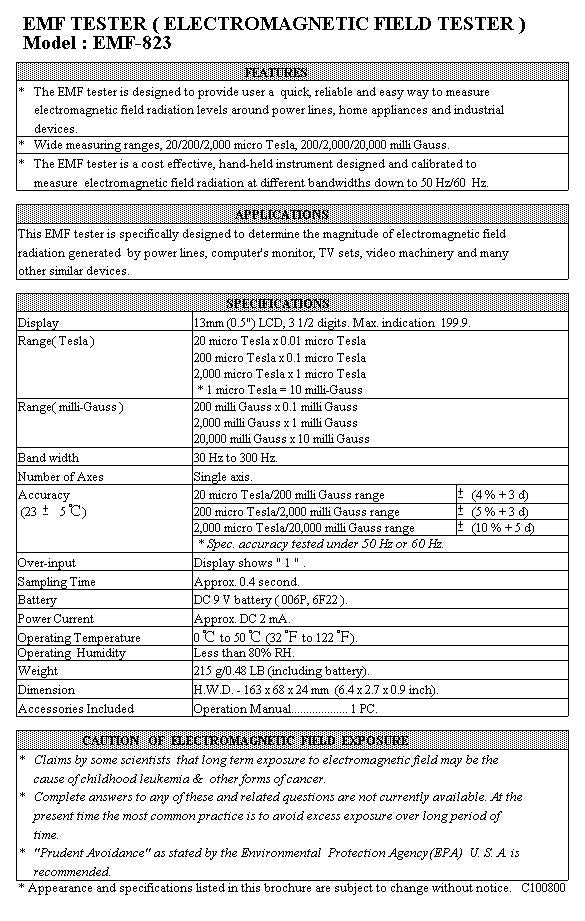 EMF Tester - Electromagnetic Field