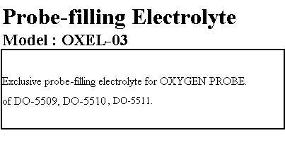 Probe Filling Electrolyte For Disolved Oxygen Meter