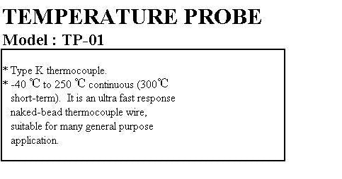 Thermocouple Probe (Type K) -40C To +250C (naked - bead)