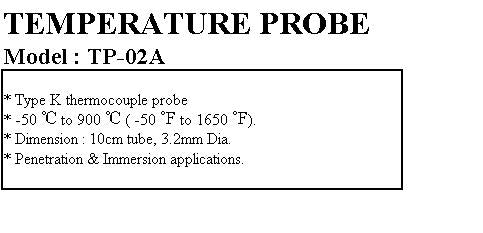 Thermocouple Probe (Type K) -50Â°C To 900Â°C