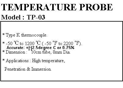 Thermocouple Probe (Type K) - 50Â°C To 1000Â°C